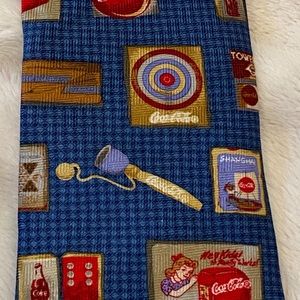 Coca-Cola Coke Themed 100% Silk Men's Neck Tie Necktie OSFA VGC